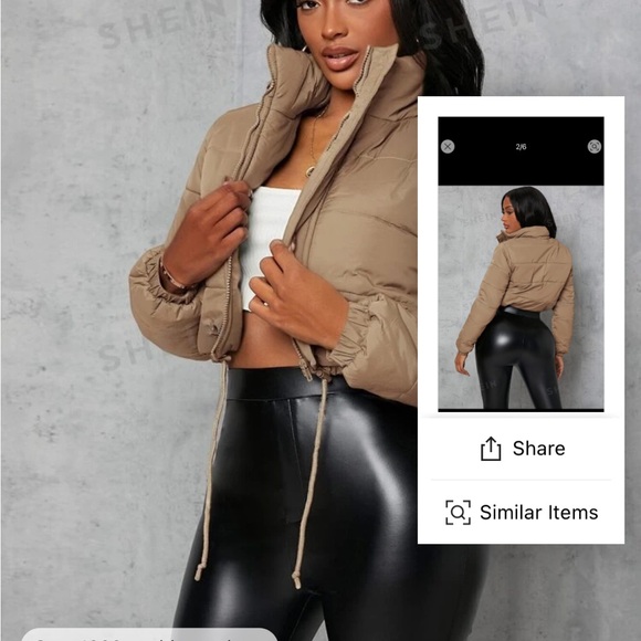 Zip up crop puffer coat - Picture 3 of 4